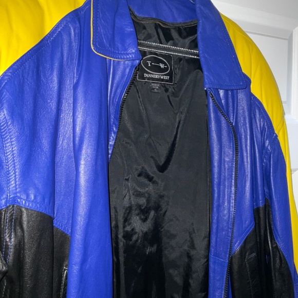 Tannery West Other - Blue , Yellow leather jacket